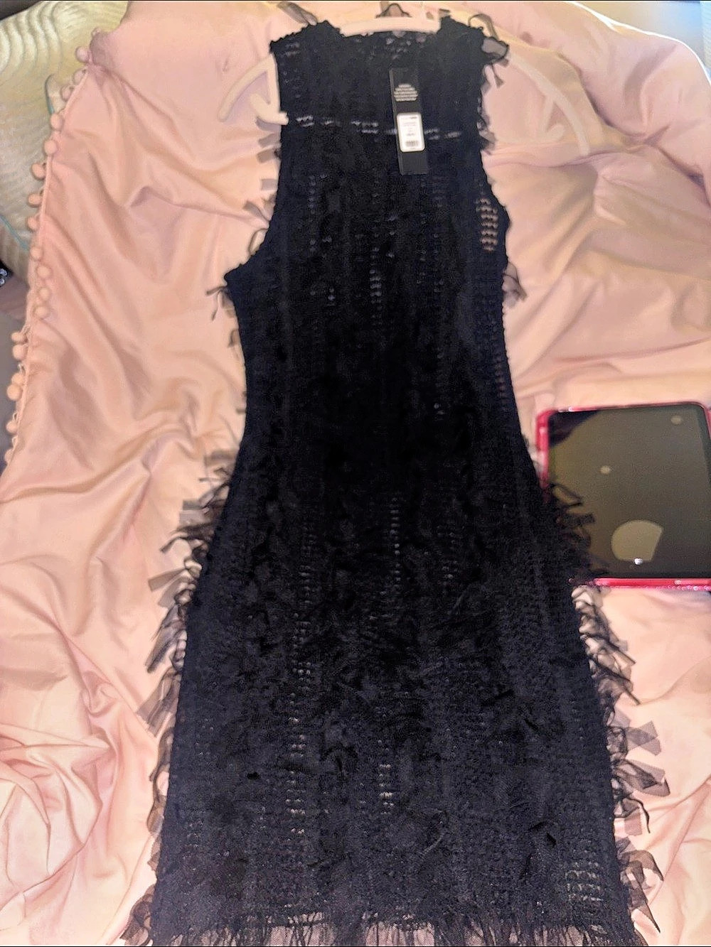 Fashion nova  Black & Pink Lace Maxi Dress